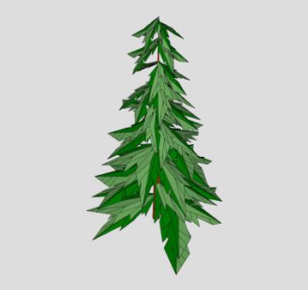 塔型松树大乔木SU模型下载_sketchup草图大师SKP模型