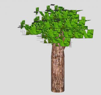 抽象绿叶植物SU模型下载_sketchup草图大师SKP模型