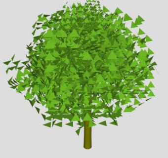 三角绿叶纹理树木SU模型下载_sketchup草图大师SKP模型