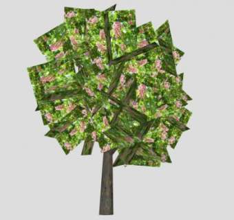 开花绿叶乔木SU模型下载_sketchup草图大师SKP模型