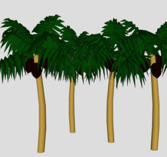 常绿树棕榈树SU模型下载_sketchup草图大师SKP模型