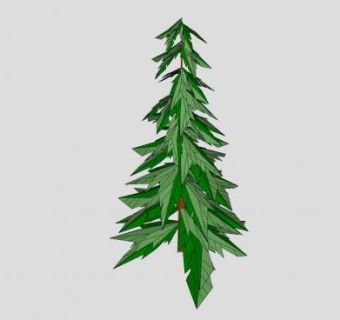 塔型大乔木植物SU模型下载_sketchup草图大师SKP模型