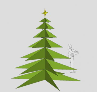 星星圣诞树SU模型下载_sketchup草图大师SKP模型