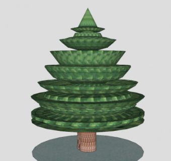 常青树圣诞树SU模型下载_sketchup草图大师SKP模型