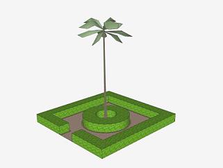 花园灌木棕榈树SU模型下载_sketchup草图大师SKP模型