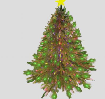 星星装饰圣诞树SU模型下载_sketchup草图大师SKP模型