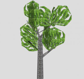 绿色树叶常绿树SU模型下载_sketchup草图大师SKP模型