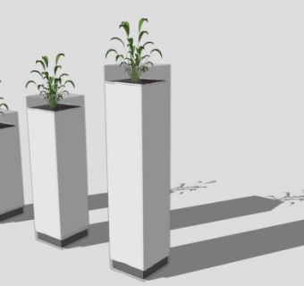 不用高度的植物盆栽SU模型下载_sketchup草图大师SKP模型