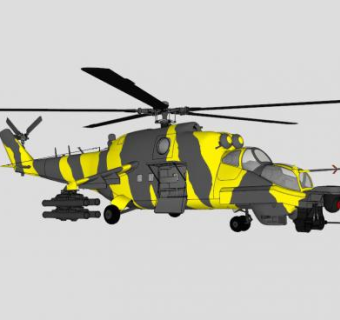 Mi-24雌鹿直升机SU模型_su模型下载 草图大师模型_SKP模型