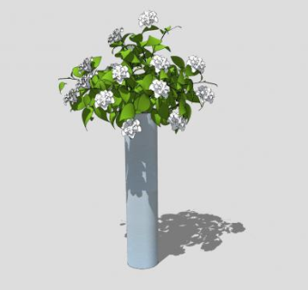 现代观花花瓶SU模型下载_sketchup草图大师SKP模型