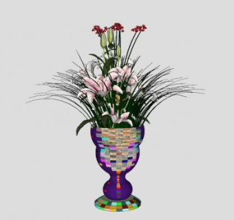 花卉植物盆栽SU模型下载_sketchup草图大师SKP模型