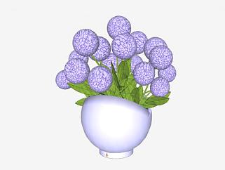 <em>紫色</em>花瓶和鲜花SU模型下载_sketchup草图大师SKP模型