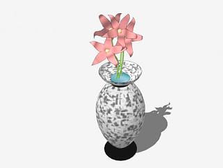 <em>盛</em>水的花卉花瓶SU模型下载_sketchup草图大师SKP模型