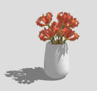 北欧花瓶花束盆栽SU模型下载_sketchup草图大师SKP模型