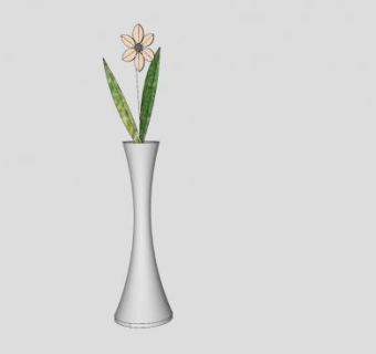 白色花瓶瓶中花SU模型下载_sketchup草图大师SKP模型