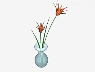 玻璃花瓶<em>花卉植物</em>SU模型下载_sketchup草图大师SKP模型