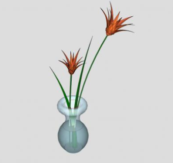 玻璃花瓶花卉植物SU模型下载_sketchup草图大师SKP模型