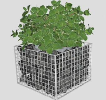 铁格栅观叶花盆SU模型下载_sketchup草图大师SKP模型