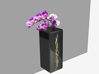 现代花瓶<em>花卉植物</em>SU模型下载_sketchup草图大师SKP模型