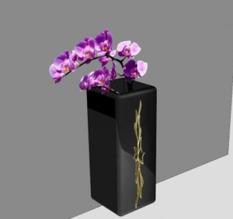 现代花瓶花卉植物SU模型下载_sketchup草图大师SKP模型