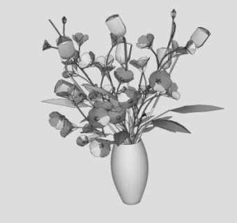 简约室内摆件花瓶花束SU模型下载_sketchup草图大师SKP模型