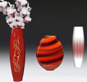 现代彩釉陶瓷花瓶SU模型下载_sketchup草图大师SKP模型