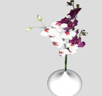 现代瓷瓶鲜花SU模型下载_sketchup草图大师SKP模型