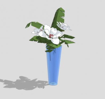 陈设观赏花瓶植物SU模型下载_sketchup草图大师SKP模型