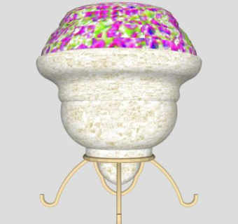 脚架砖石花盆盆栽SU模型下载_sketchup草图大师SKP模型