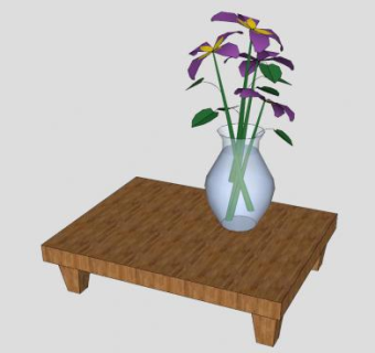 咖啡桌用鲜花SU模型下载_sketchup草图大师SKP模型