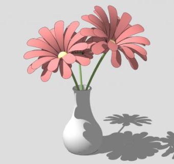 室内装饰花卉花瓶SU模型下载_sketchup草图大师SKP模型