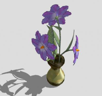 陶瓷观花花瓶SU模型下载_sketchup草图大师SKP模型