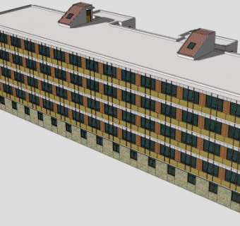 宾馆工厂宿舍SU模型下载_sketchup草图大师SKP模型