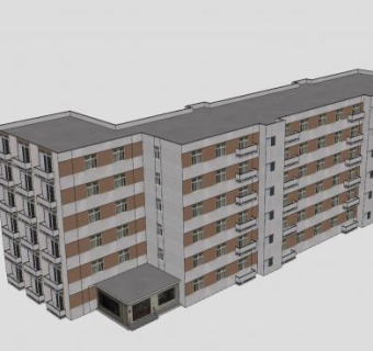 宿舍建筑套房SU模型下载_sketchup草图大师SKP模型