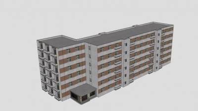 宿舍建筑套房SU模型下载_sketchup草图大师SKP模型