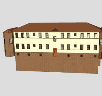 职工宿舍建筑SU模型下载_sketchup草图大师SKP模型