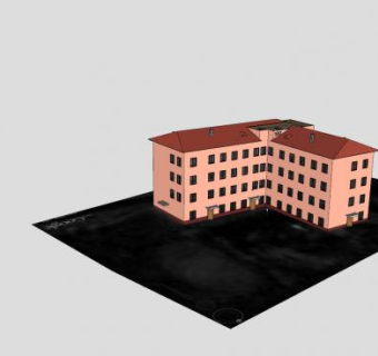 宿舍套房建筑户外SU模型下载_sketchup草图大师SKP模型
