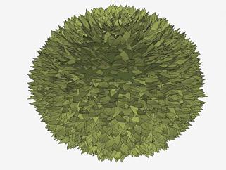 圆形绿叶灌木植物SU模型下载_sketchup草图大师SKP模型