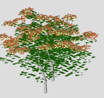 棕色花木植物SU模型下载_sketchup草图大师SKP模型