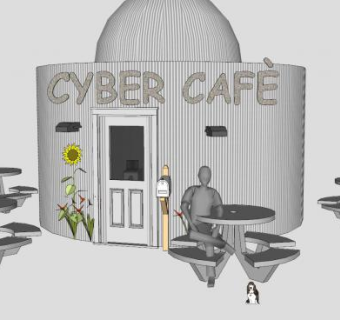 创意网吧包间SU模型下载_sketchup草图大师SKP模型