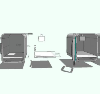 胶囊公寓住宿SU模型下载_sketchup草图大师SKP模型