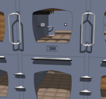 胶囊酒店低价住宿SU模型下载_sketchup草图大师SKP模型