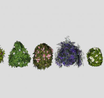 开花灌木植物SU模型下载_sketchup草图大师SKP模型
