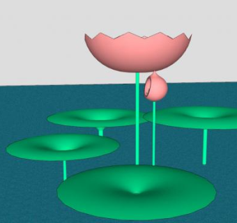 荷花荷叶SU模型下载_sketchup草图大师SKP模型