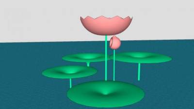 荷花荷叶SU模型下载_sketchup草图大师SKP模型