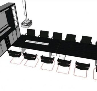 VIP会议室装修SU模型下载_sketchup草图大师SKP模型