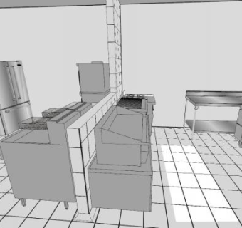 酒店厨房工业SU模型下载_sketchup草图大师SKP模型