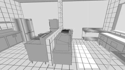 酒店厨房工业SU模型下载_sketchup草图大师SKP模型