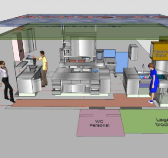 专业酒店厨房SU模型下载_sketchup草图大师SKP模型
