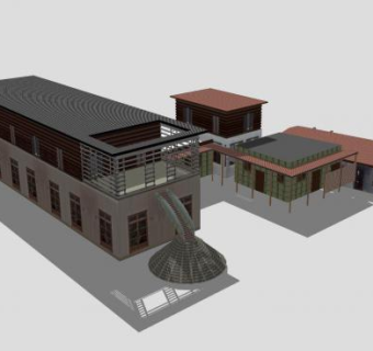 新西兰凯库拉酒店建筑SU模型下载_sketchup草图大师SKP模型